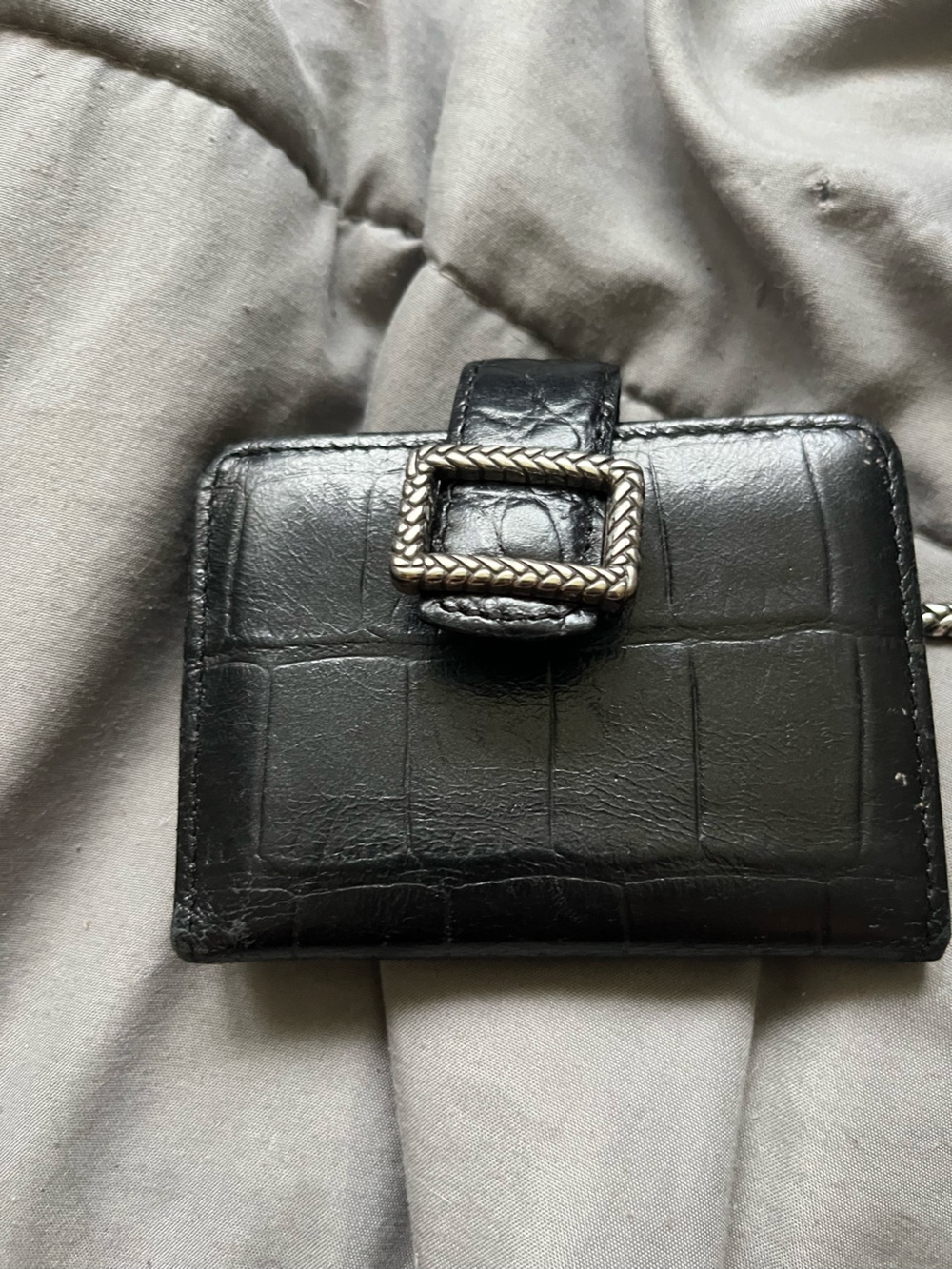 Brighton - Black Leather Wallet with Decorative Buckle